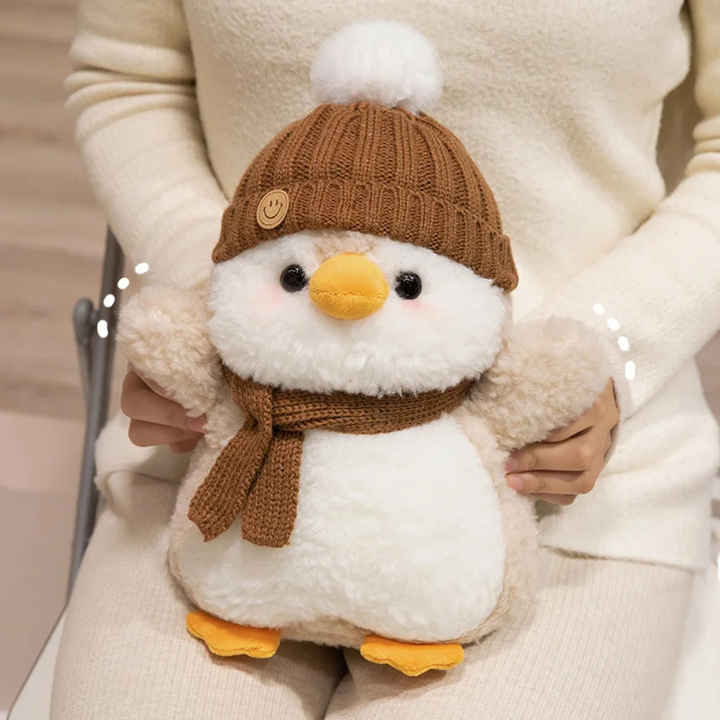 30 ซม.การ์ตูนน่ารัก Penguin Plush ตุ๊กตาสัตว์ตุ๊กตาคุณภาพสูงผ้าพันคอหมวก Penguin Plush ของเล่นตกแต่งบ้านของขวัญหญิง