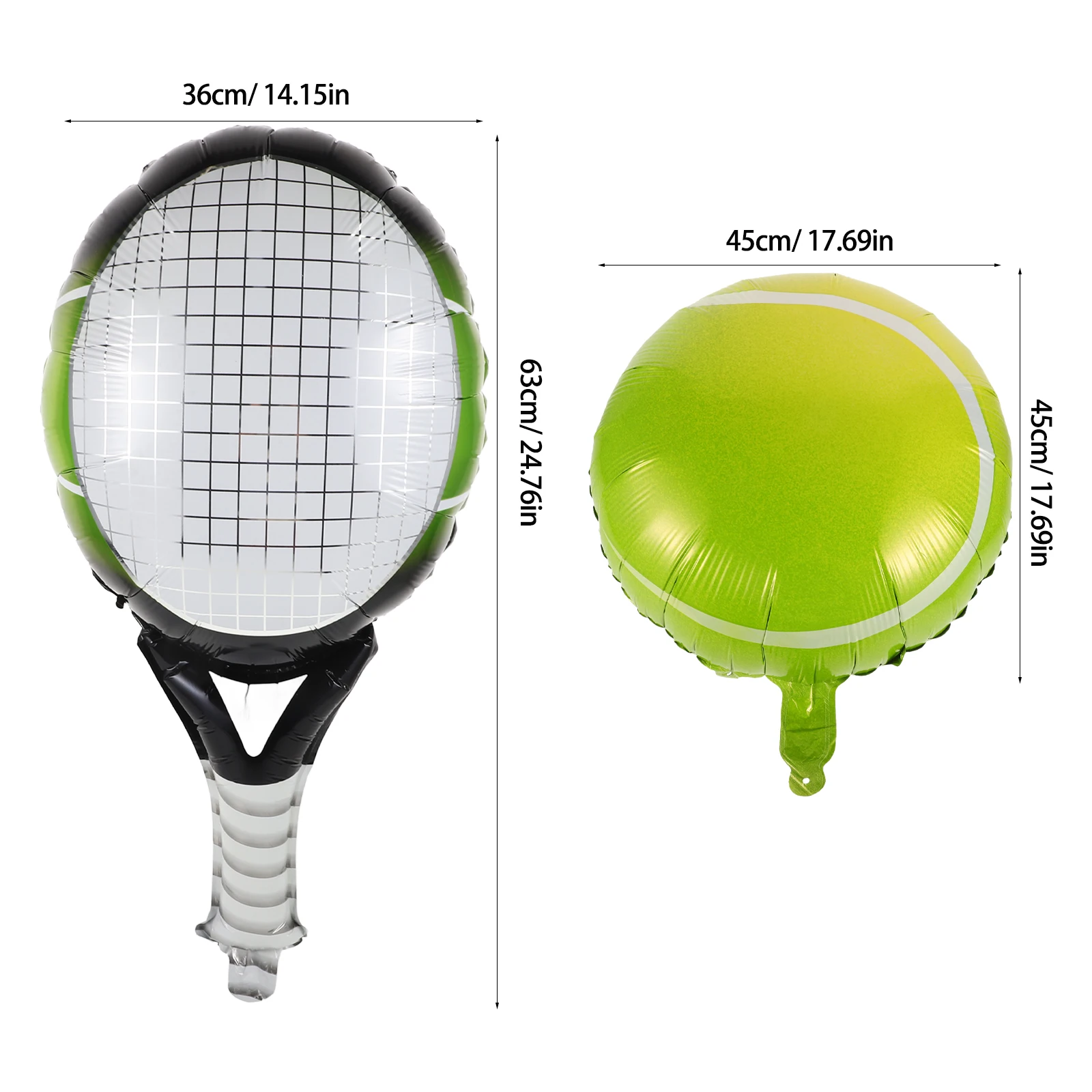 

1Set Green Foil Tennis Balloon Ball Racket Inflatable Decoration Sports Birthday Party Supplies Tennis Balloon