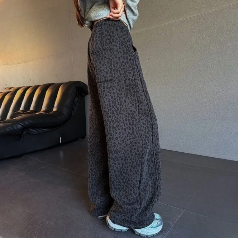 Girls Fleece Lined Wide Leg Pants Fashion Thick Warm Long Trousers Kids Casual Winter Bottoms