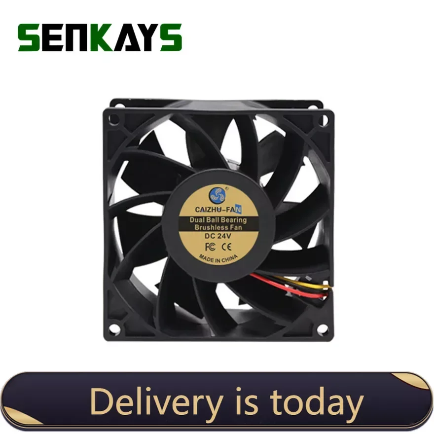 

Dual Ball Bearing 90MM 9cm 9038 9238 Big Wind Fan 90x90x38mm DC24V Computer Case Cooling Fan 3pin FG