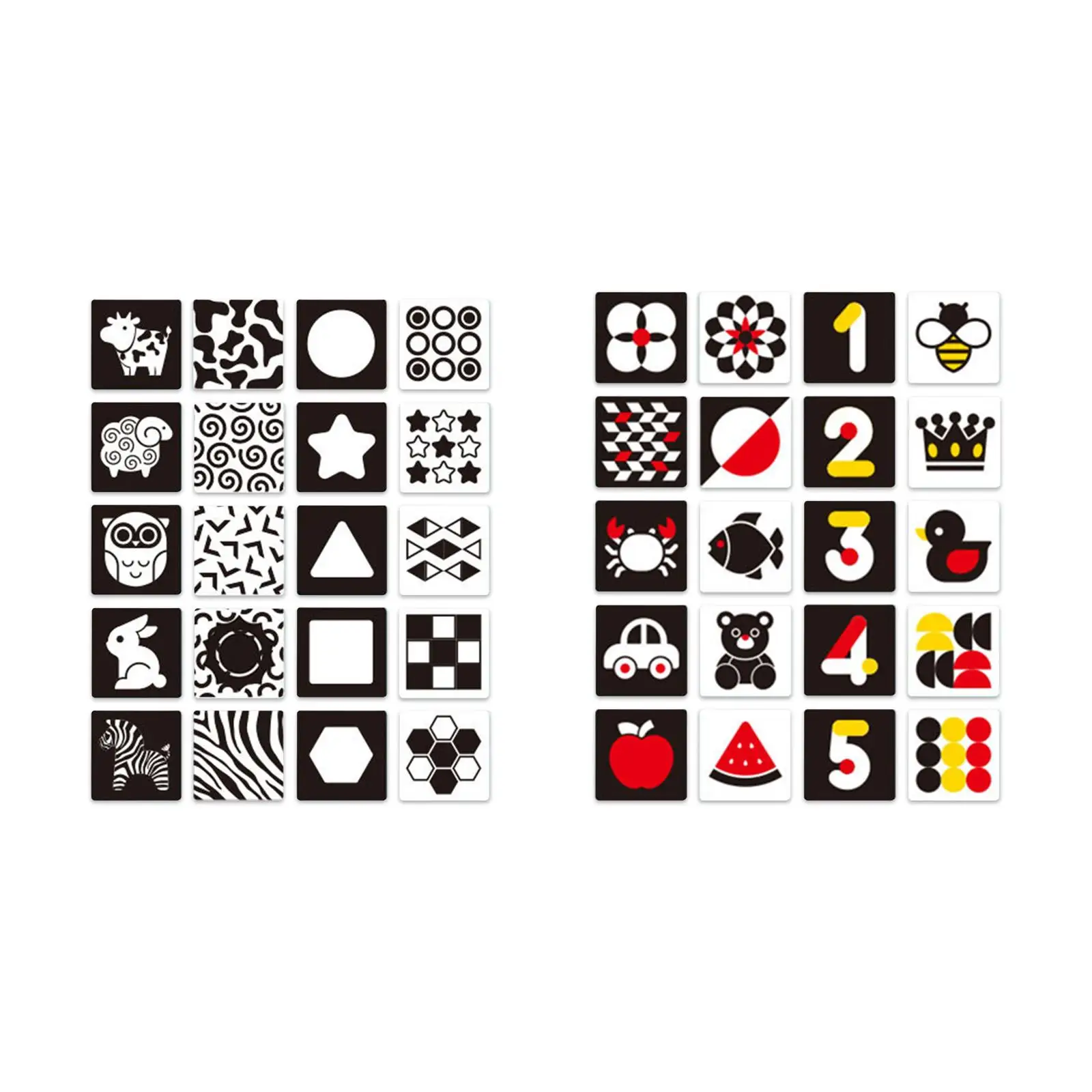 Cartes de contraste pour bébé Flashcard à contraste élevé, cartes de simulation visuelles de tri des couleurs portables pour la Concentration préscolaire