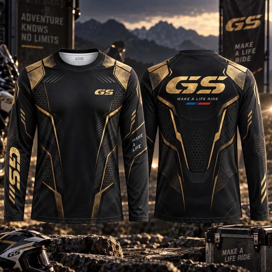 GS Motorbike Adventure Riding Long Sleeve T-shirt For Men Offroad Motorcycle Trip Graphic Tee Quick Dry Casual Men's Shirts
