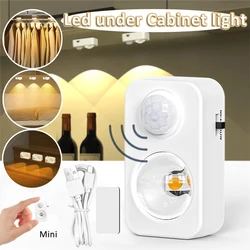 1 Pcs Motion Sensor Led Under Cabinet Light DC5V USB Recharged Closet Lights Motion Sensored for Bedroom Wardrobe Staircase