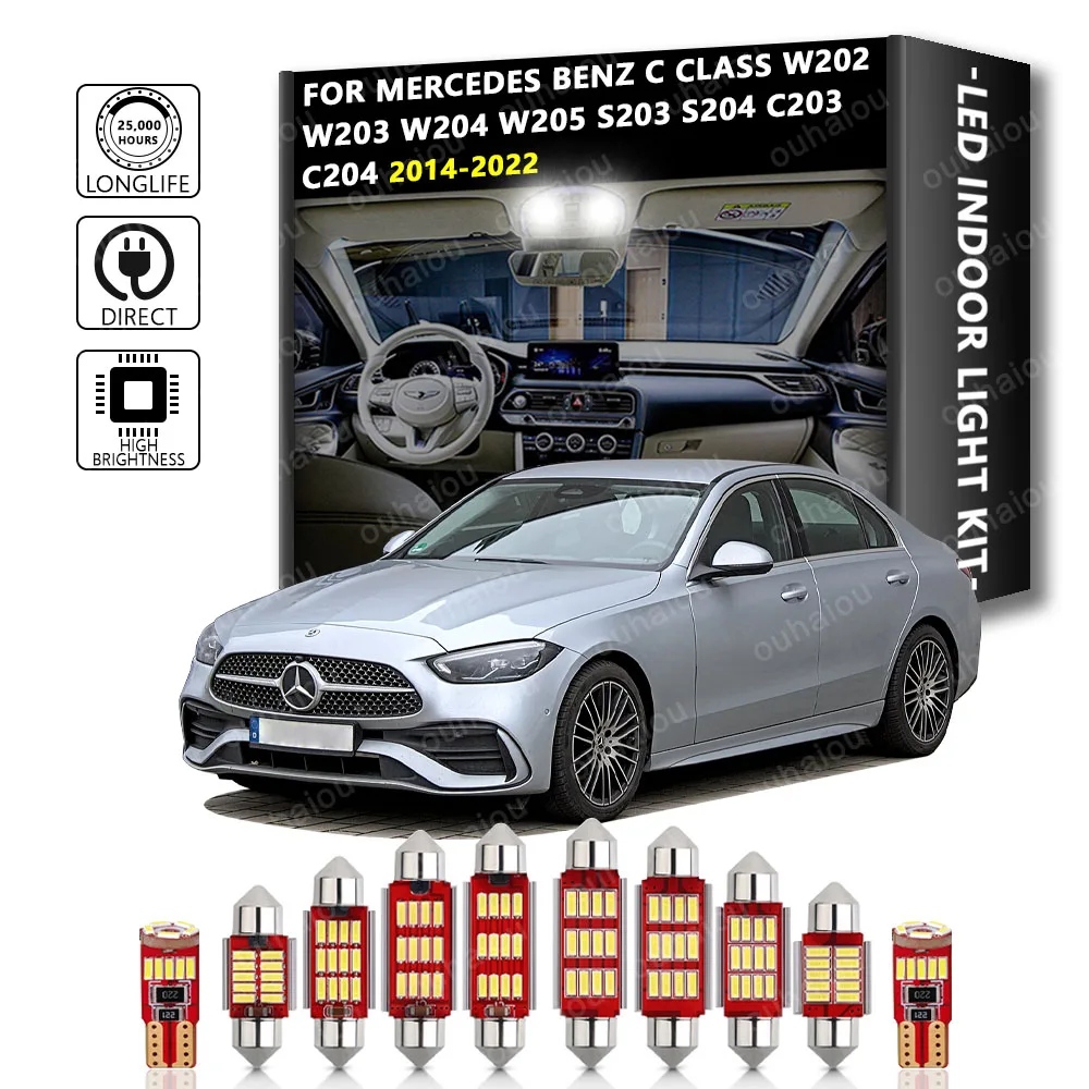 

Interior LED For Mercedes Benz C Class W202 W203 W204 W205 S203 S204 C203 C204 Canbus Vehicle Indoor Dome Map Light Kit