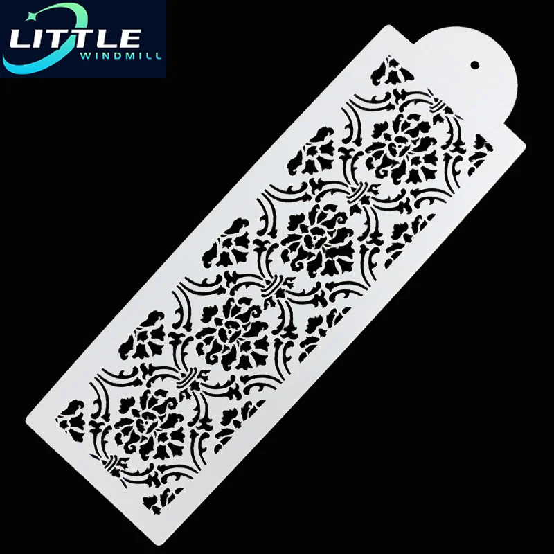 Cake Decorating Tool Damask Lace Border Side Cupcake Stencil Sugarcraft Decoration Mould Baking Kitchen Accessories