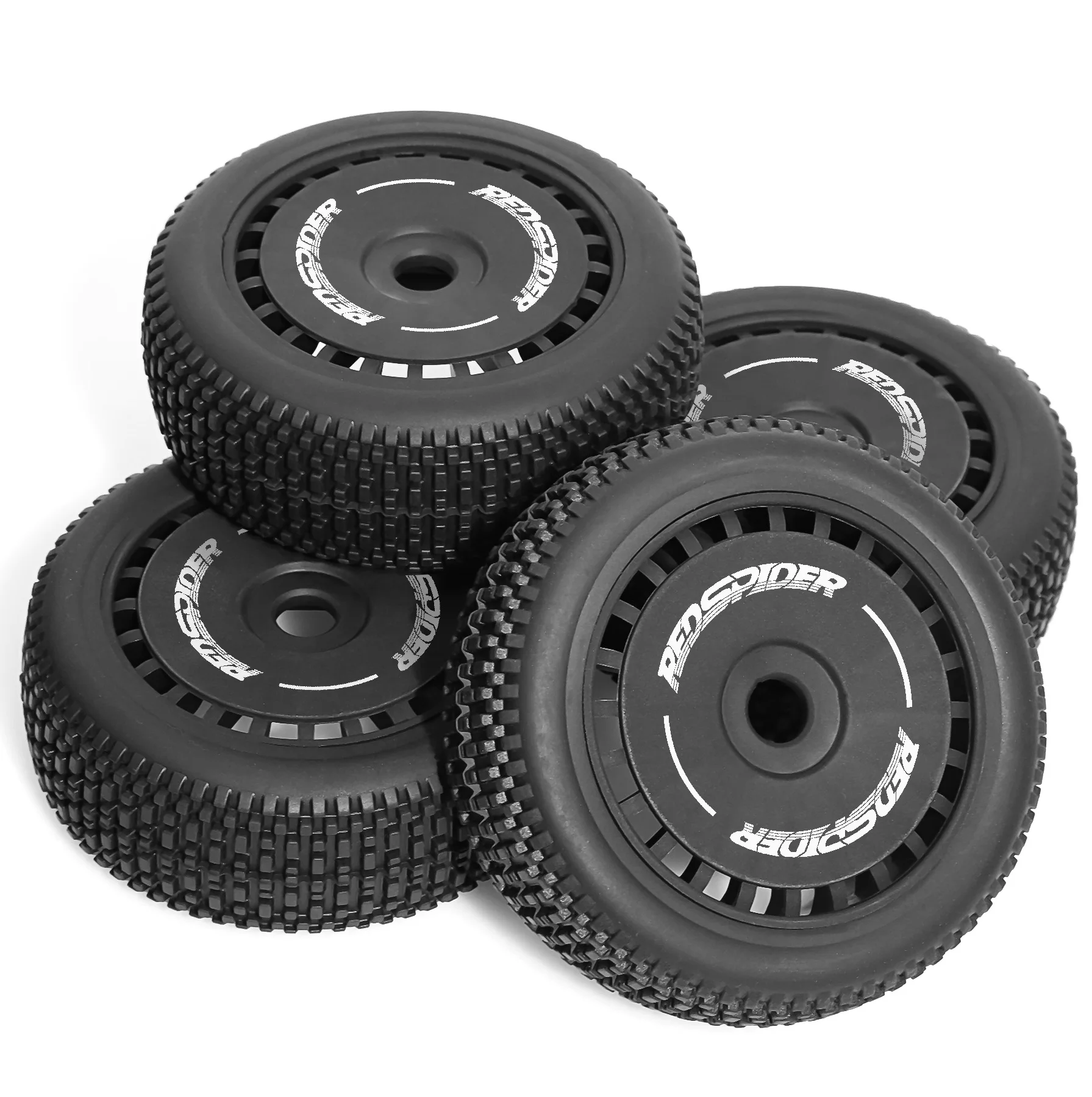 RedSpider 1/8 RC Buggy Tires 17mm Hex Square Block Off-Road Wheels Tyres For 1:8 RC Racing Car Parts Typhon 6S Hobao VS Losi