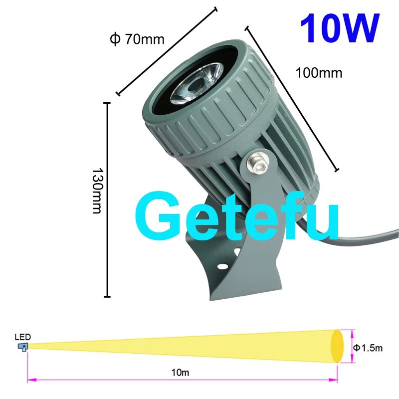 Neue LED-Rasenleuchte 10W/24W 27W Wandfluter Wasserdichte Flutlichter Schmaler Strahl Spotlampe Außenbeleuchtung 100-240V 24V – Detail 11