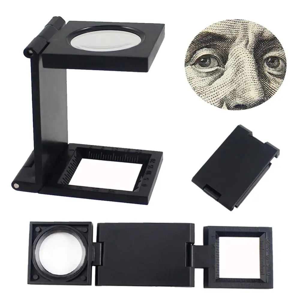 Portable Mini Magnifier Magnifying Glass Reading Durable Pocket Magnifier Compact Black 10X Magnifying Glass Gifts