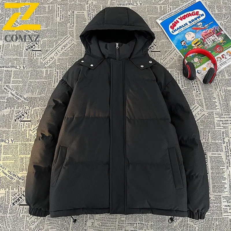 سترة COMXZ للرجال مملوءة في الهواء الطلق كاجوال بقلنسوة للمغامرة سترة سميكة ودافئة موضة السفر سترات شتوية مقاومة للبرودة
