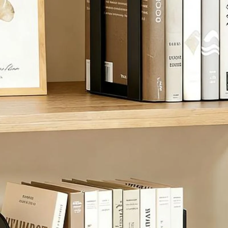 2Pcs L-shaped Desk Bookends Durable Iron Book Stand Durable Book Holder Simple Display Book Support Rack Non Slip Shelf Holder