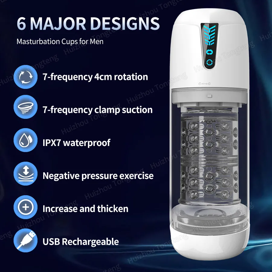 Tay Nghe Kính Xoay Nam Masturbator Tự Sướng Tự Động Piston USB Sạc Thông Minh Đồ Chơi Dành Cho Nam