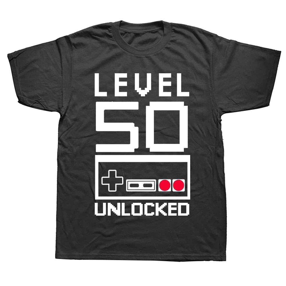 Level 50 Years Old 1974 50th Birthday Gift T Shirts Graphic Streetwear Short Sleeve O-Neck Harajuku T-shirt Summer Streetwear