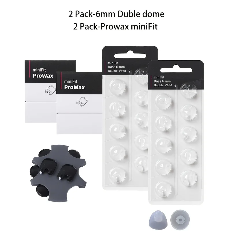 2packs Prowax Minifit Replacement Wax Guard Filters and 2 Packs Open Domes Fits for Most Oticon Hearing Aids