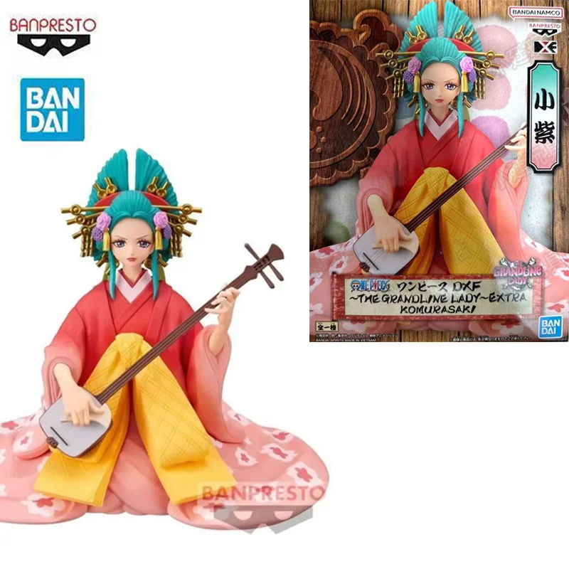 Bandai Original One Piece Kozuki Hiyori DXF THE GRANDLINE LADY EXTRA KOMURASAKI PVC Action Figures Ornaments Figure Toys 13cm
