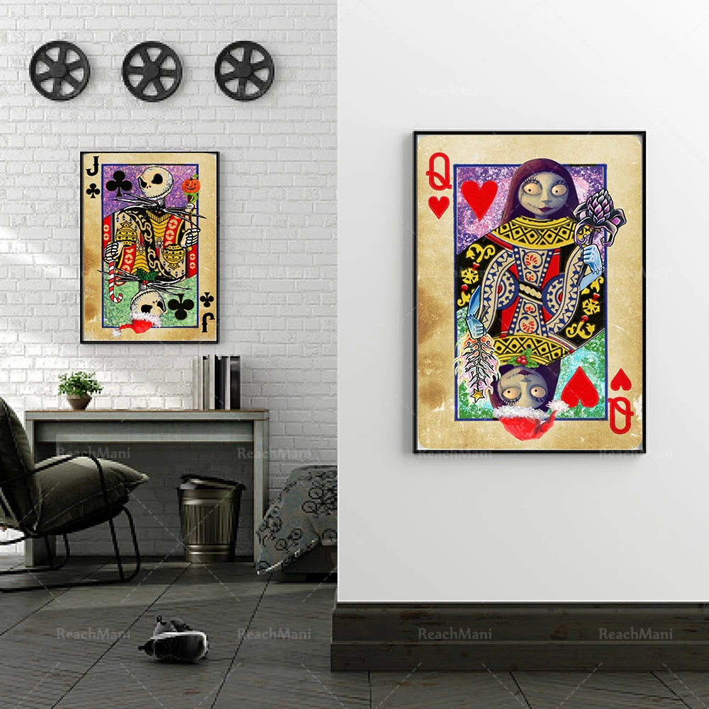 Playing cards, club jack, queen of hearts, casino gifts, nig