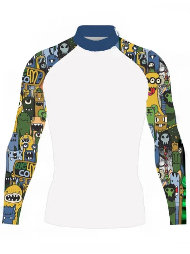 Imagen 2 del producto Camisas de natación Rash Guard para hombre UPF 50+ Capa base Pieles de manga larga Compresión Performance Fit Top