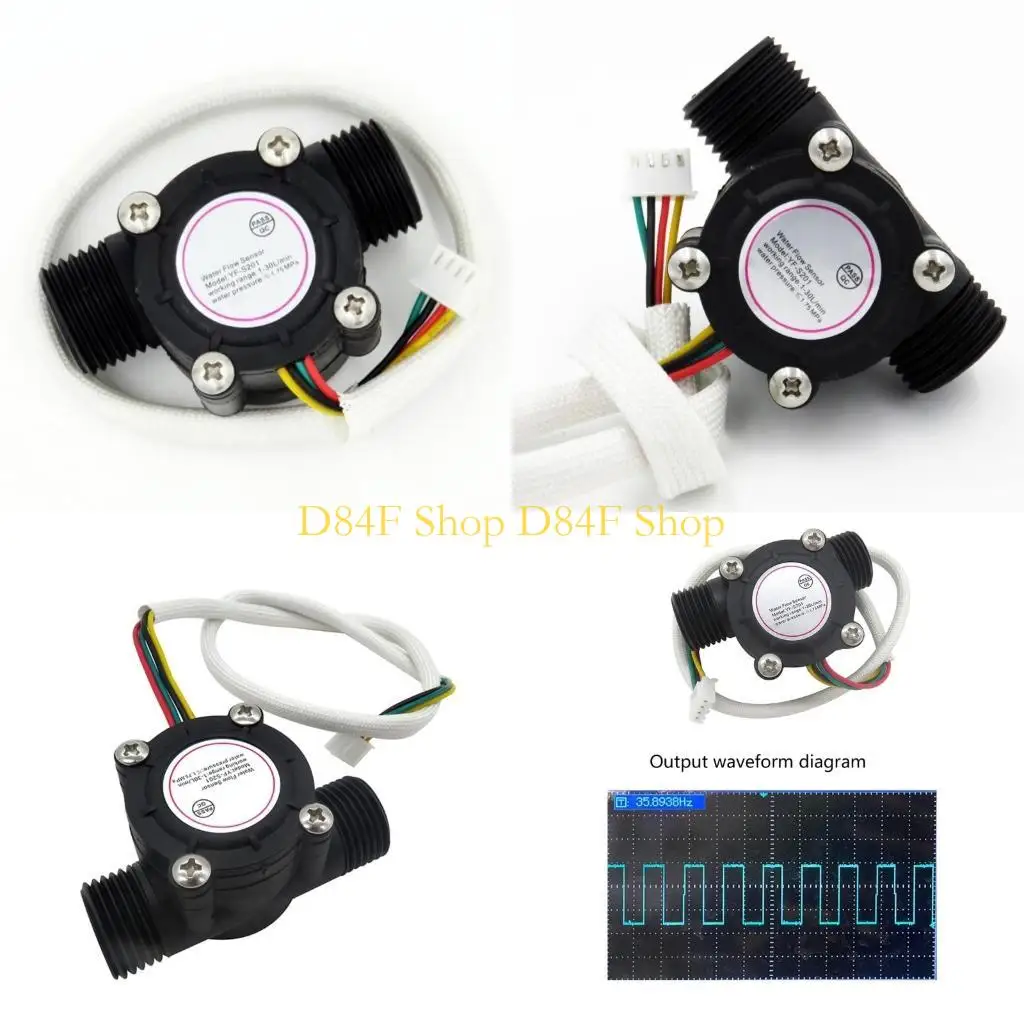 

D84F Water Flows Sensors Flowmeter Hall Flows Sensors Water Control 1-30L/min 1.75MPa YF-S201 Water Control Liquid Flows Sensors