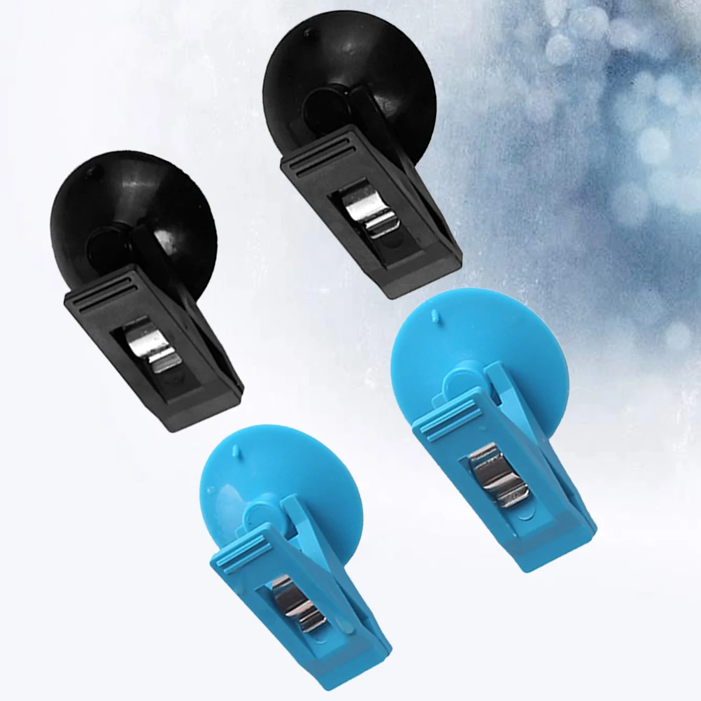 

2 Pair Car Suction Cup Clip Accessories for Hanging Card Window Clamps Curtain Clips