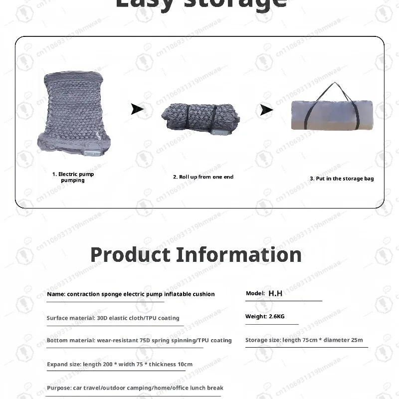 Inflatable Lightweight Camping Mattress with Air Pillow Portable Air Cushion Waterproof Backpack Sleeping Mat