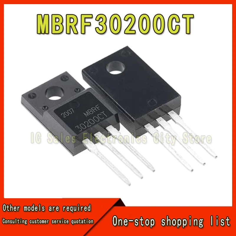 Rectificador Diodo MBRF30200CT Piezas 30A 200V Schottky, Rectificador Diodo B30200G Schottky, 5 TO-220F