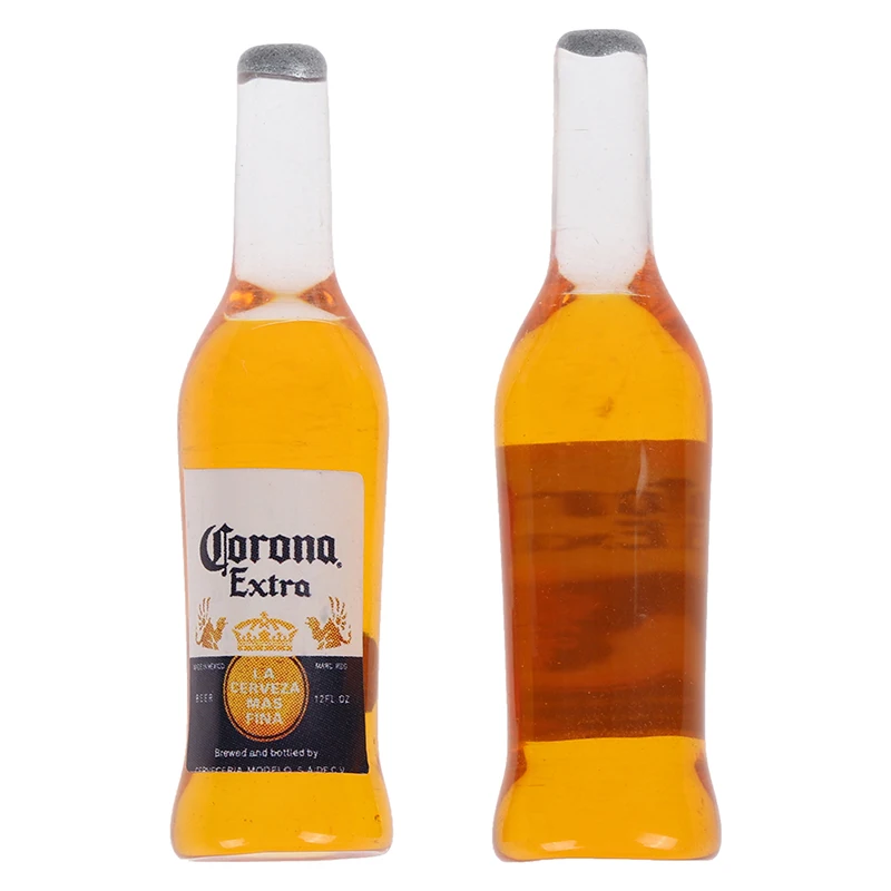 【M】10Pcs 1:6 Dollhouse Miniature Resin Beer Bottle Simulation Wine Bottle Model Doll House Accessories Kids Toys