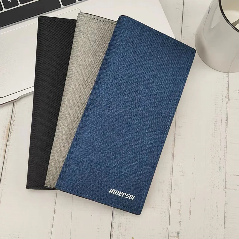Herren Canvas-Langbörse, Personalisierte Studenten- und Jugendbörse, Multifunktionale Casual-Anzugtasche, Hochwertige Lange Geldbörse