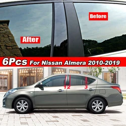 Black/Silvery Window Trim Pillar Posts Sticker Door Decal Cover Car Accessories Fit For Nissan Almera Sunny Versa 2010 2011 2019