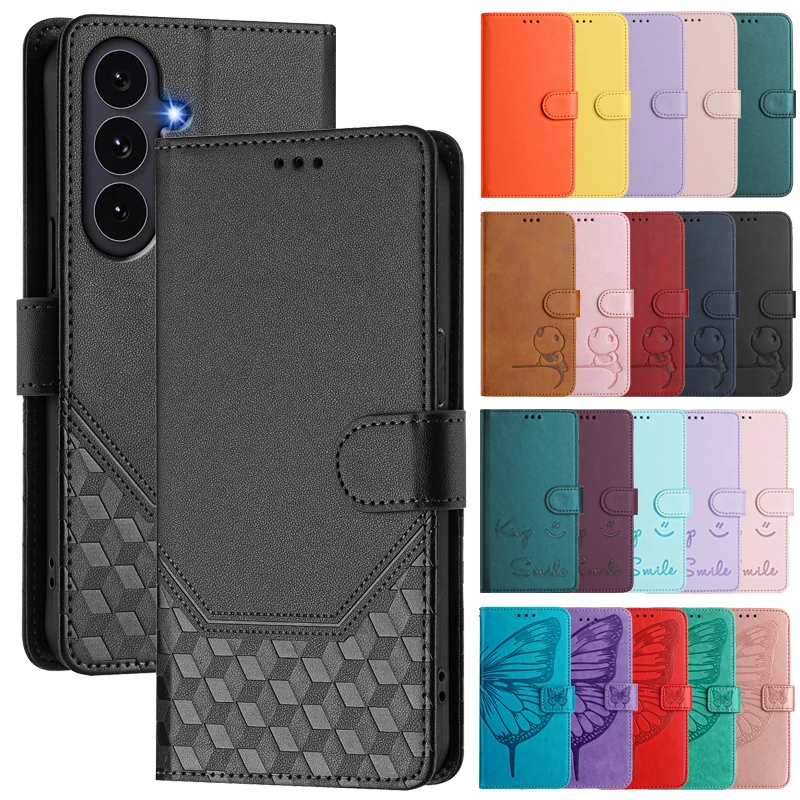 S26FE Hülle Flip Etui für Samsung Galaxy S26 FE S 26 Ultra Plus Klassische Geprägte Telefon-Brieftasche Lederhülle S26Ultra S26Plus