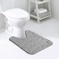 1pc Big U-Shaped Memory Foam Bath Mat Non-slip Bathroom Mat Super Soft Absorbent & Non-Slip Machine Washable & Easy to Dry