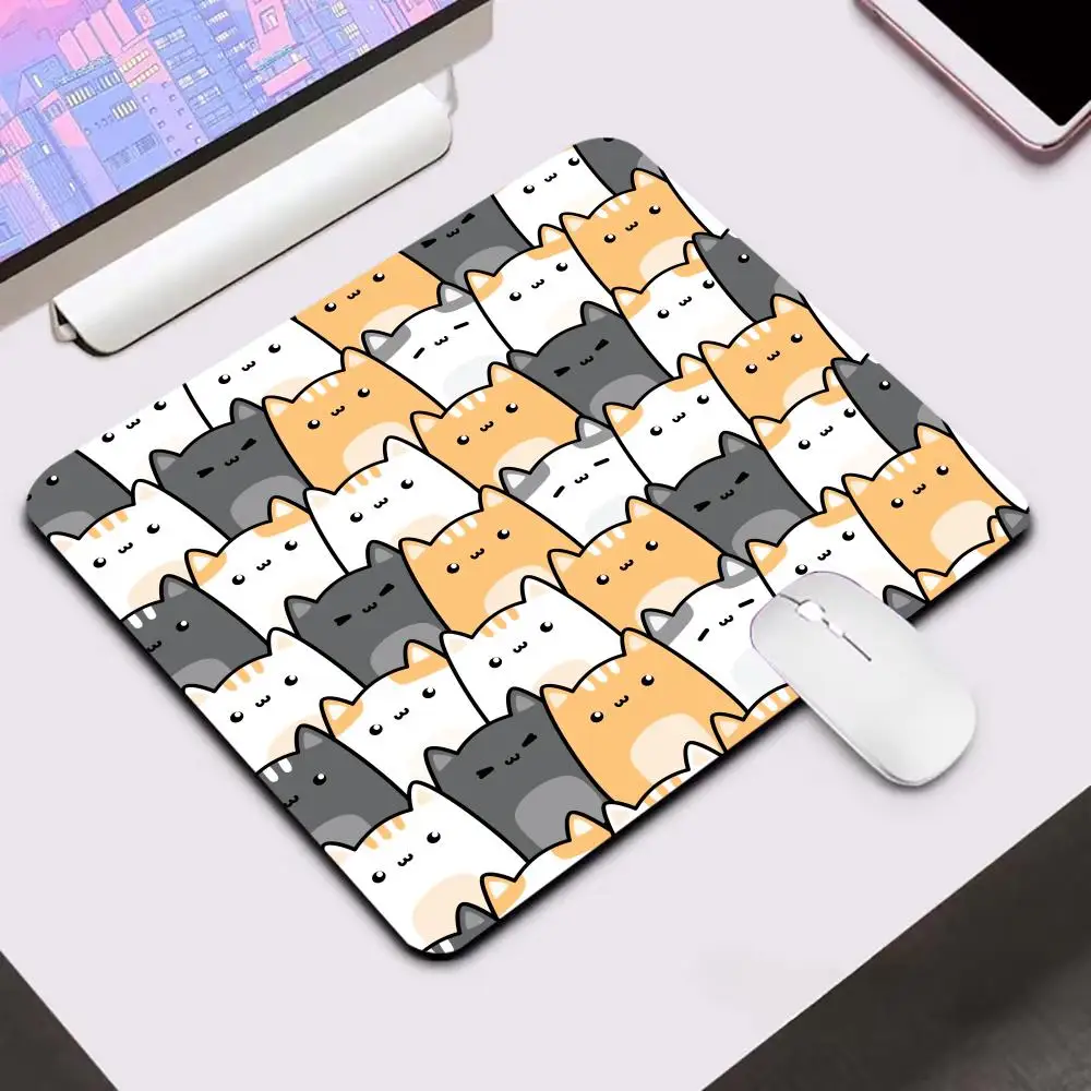 Meow picture Mouse Pad 40X45 Large Square Computer Office Game Table Mats Rubber Anti-slip Mousepads Small Decor Desk Pads