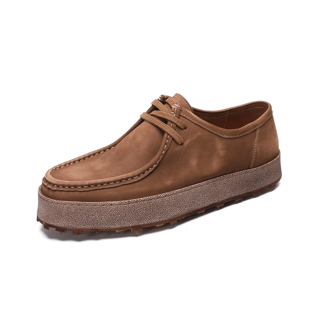 CLAIAMI New Washed Leather Handmade Men Shoes Cowhide Casual Shoes for Men Lace-up Comfortable Genuine Leather Sneakers Zapatos