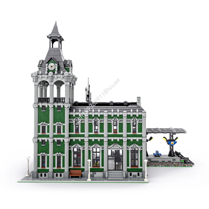 13191PCS MOC Modular Train Station Architecture Building Blocks Model Assembly Toy Children Festival Gift