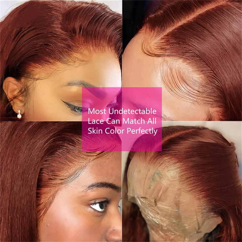 Reddish Brown 13x6 Lace Frontal Wig Bone Staight Dark Red Brown Lace Front Human Hair Wigs On Clearance Sale Preplucked Glueless