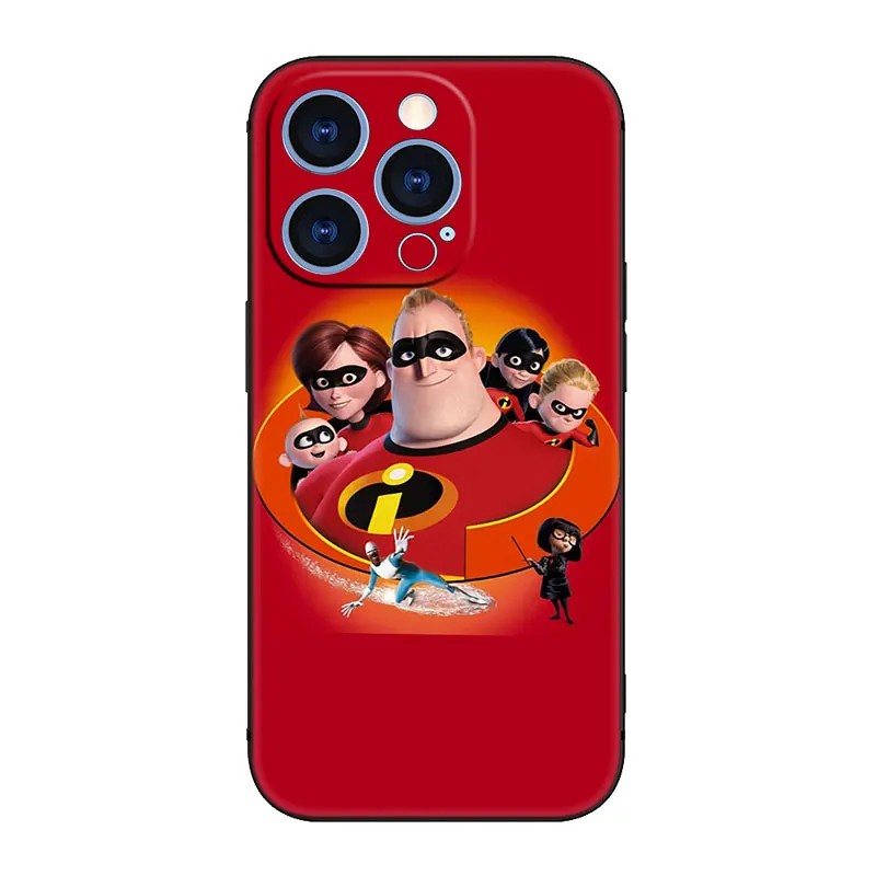 Disney The Incredibles Phone Case For Apple iPhone 14 13 12 Mini 11 Pro XR X XS MAX 6S 7 8 Plus 5S SE 2020 2022 Black Cover