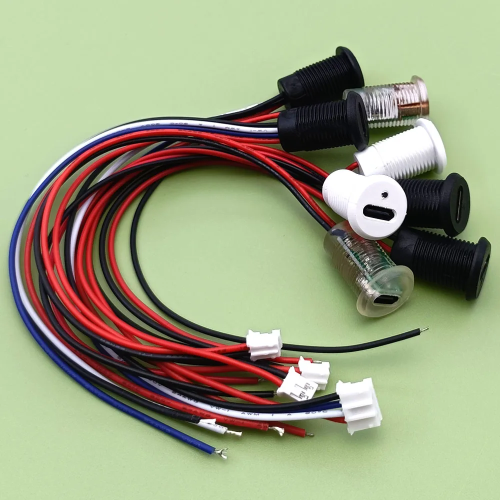 2P 4P USB C High Current Charging Socket with Nut Snap Lock Plate TYPE-C LED Lamp Female Type C Waterproof Female Connector Jack