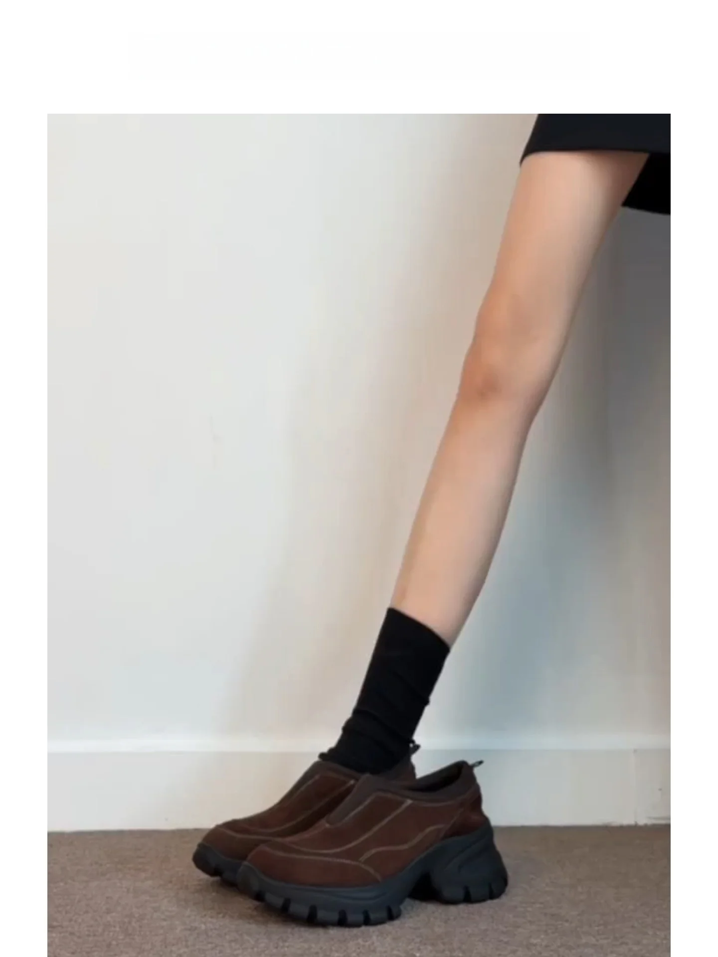 

Charles＆Clinkard Retro Thi Bot Dad oes Women's 2025 Autumn New Slip-On Casual Sports oes Faionable round Toe