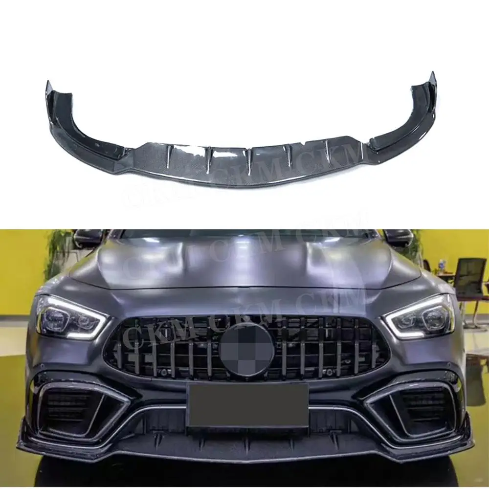 Carbon Fiber Front Bumper Chin Lip Body Kits For Benz AMG GT63 GT63S 4 Door 2019 2020 2021 2022 2023 B Style Car Bumper Lip