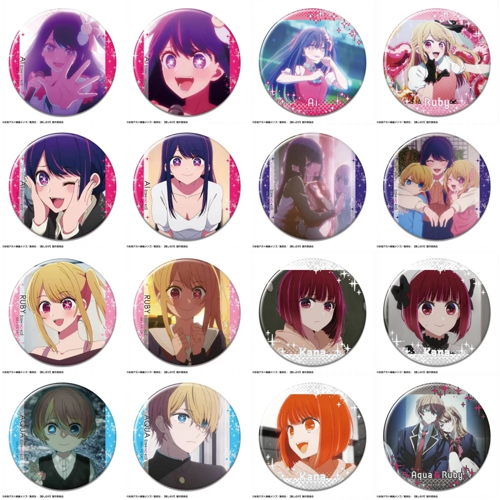 

58 мм аниме OSHI NO KO Hoshino Ai Aquamarin MEM CYO Kurokawa Akane Arima Kana косплей костюм значок булавка SPTE жесть брошь реквизит