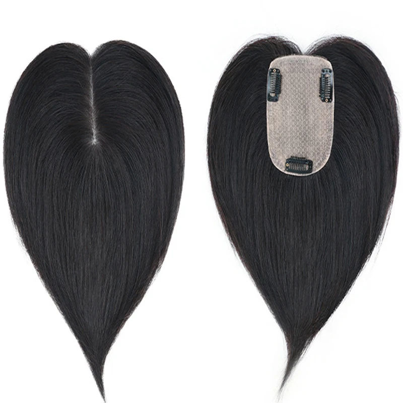 5x6 Brown Injected Scalp Silk Base Topper Brazilian Virgin Human Hair Toupee Women Silicone Skin Base Hairpiece For Less Hair