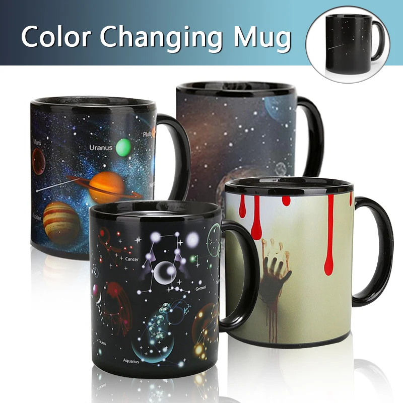 Creative Ceramic Mug Star Solar System Galaxy Mug Color Changing Mug Heat Sensitive Coffee Cup Water Milk Breakfast Cups