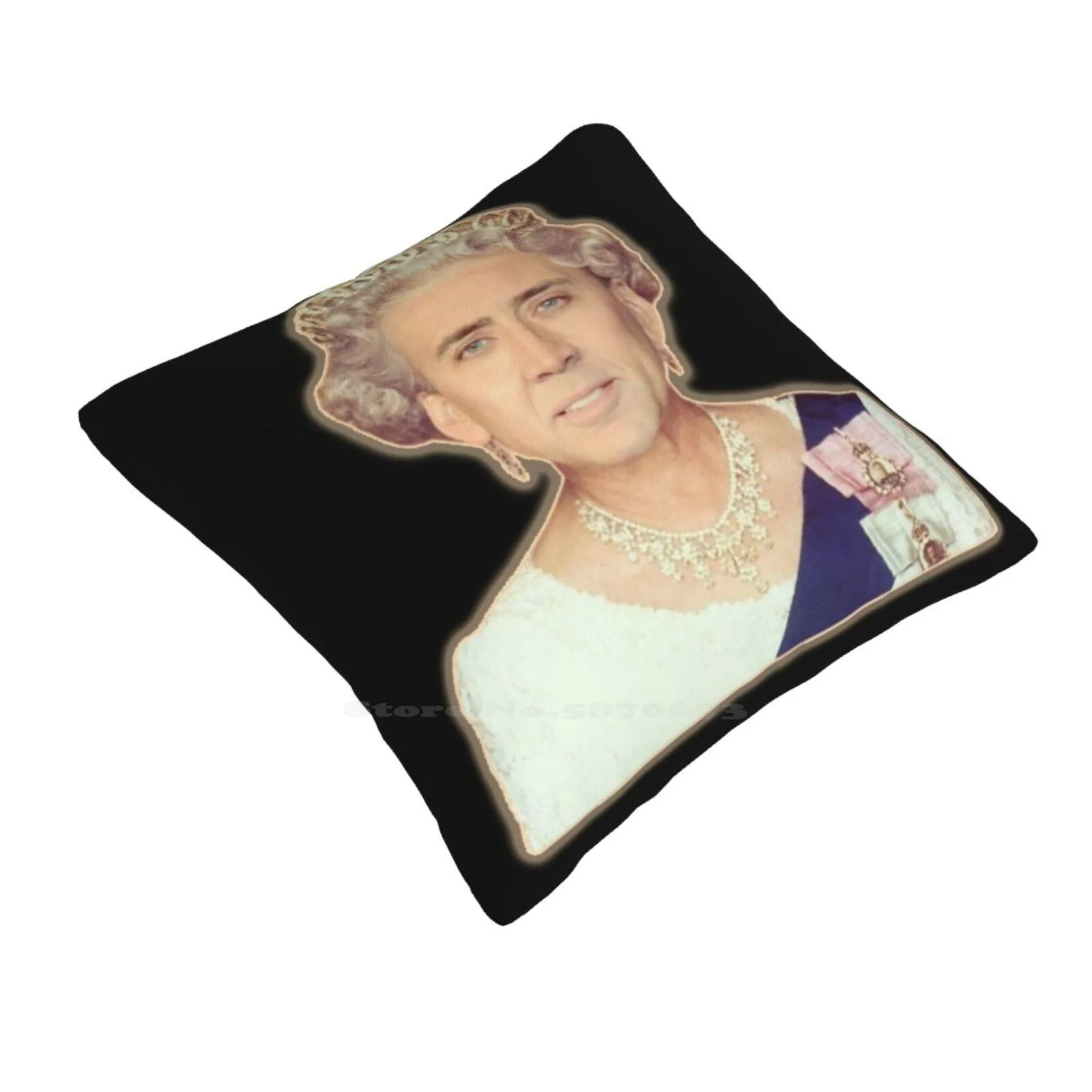 Nicolas Cage As The Queen-Nicholas Cage-Nick Cage-Nic Cage Home Sofa Car Cushion Cover Pillowcase Nick Cage Nic Cage Nicolas