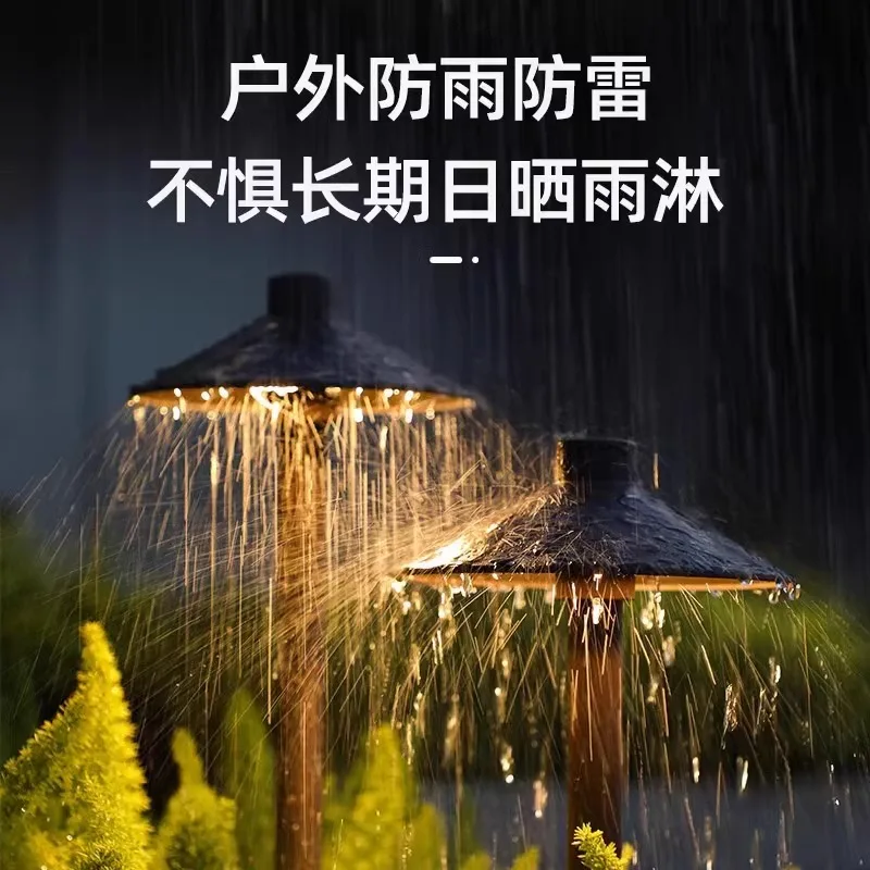Solar outdoor waterproof mushroom lawn light umbrella light aisle guide  decorative courtyard landscape plug-in