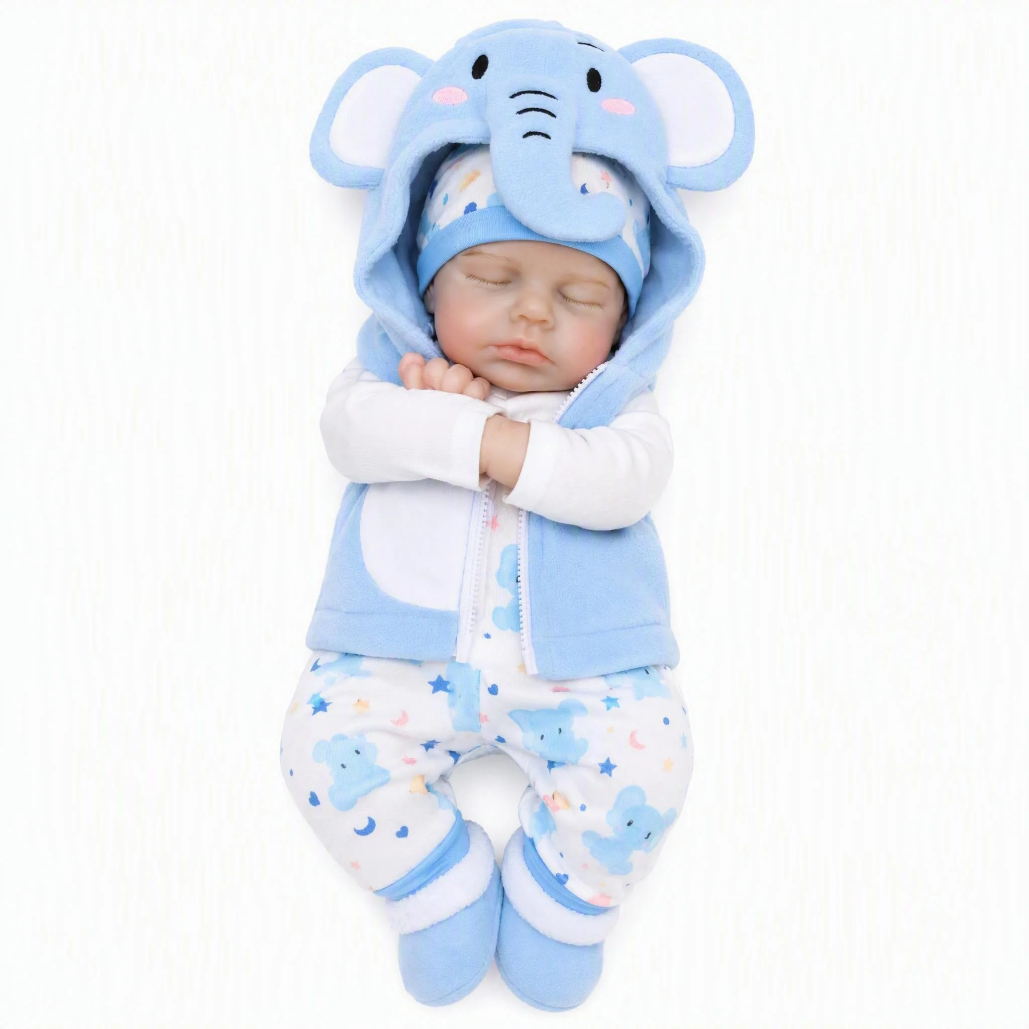 NPK New 40CM Solid Platinum Silicone Reborn Premie Doll Loulou Super Soft Elastic Stretchable Baby 2500G