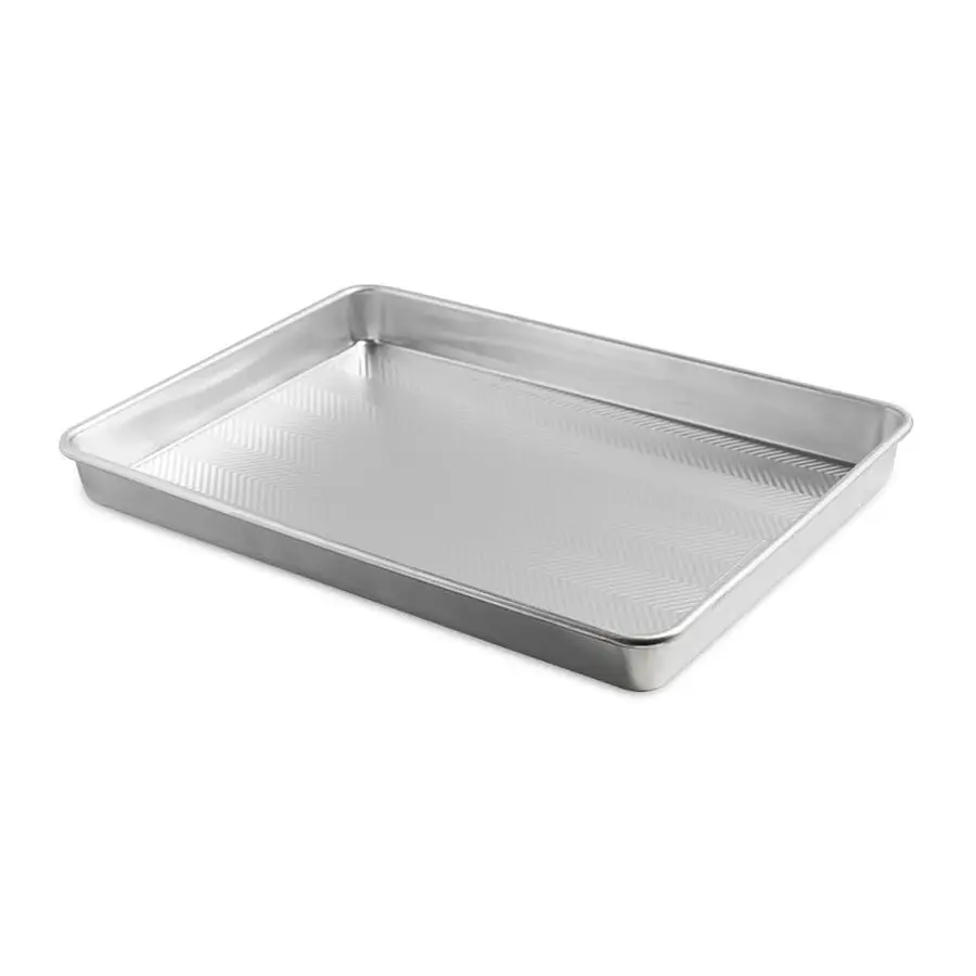 

Prism 21x15 inch Extra Large Baking Pan, XL Capacity, Textured Natural Aluminum For Roasting Baking Broiling