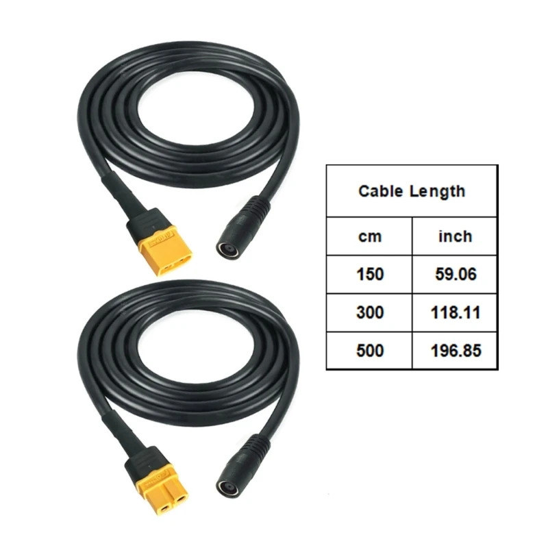 XT60 To DC7909 Female Power Cable 14AWG Copper Wire For Solar Generator Portable Power Station With 3 Length Option F19E