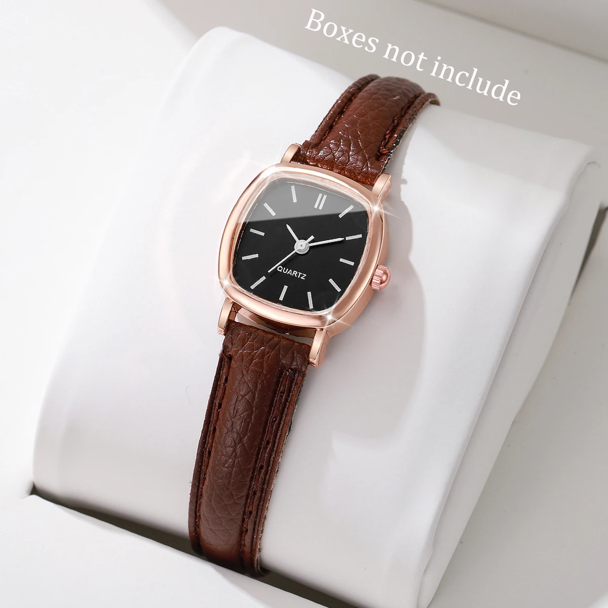Fashion Minimalism Women Watches Small Square Dial Leather  display picture 3