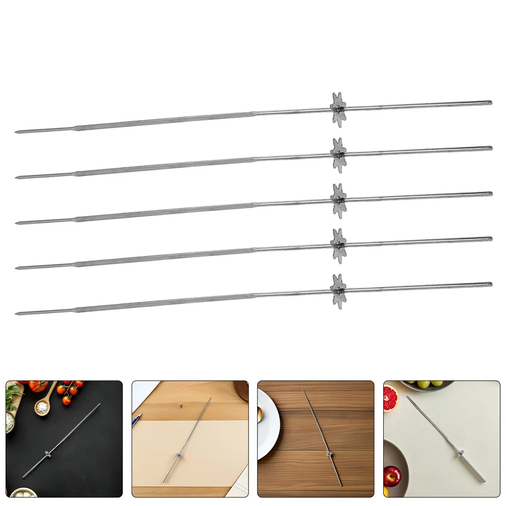 20 piezas brochetas de Metal para barbacoa, mecanismo de engranaje plano de acero inoxidable, palitos de brocheta de rotación automática para acampar, asar carne y verduras