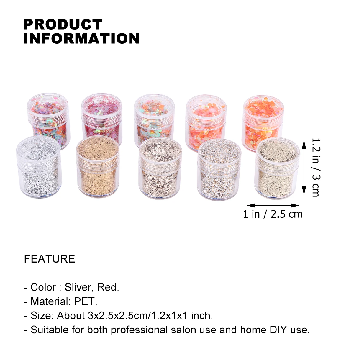 

10 Pcs Sequin Nail Powder Set Gradient Sequins Nails Super Fine The Pet Dipping