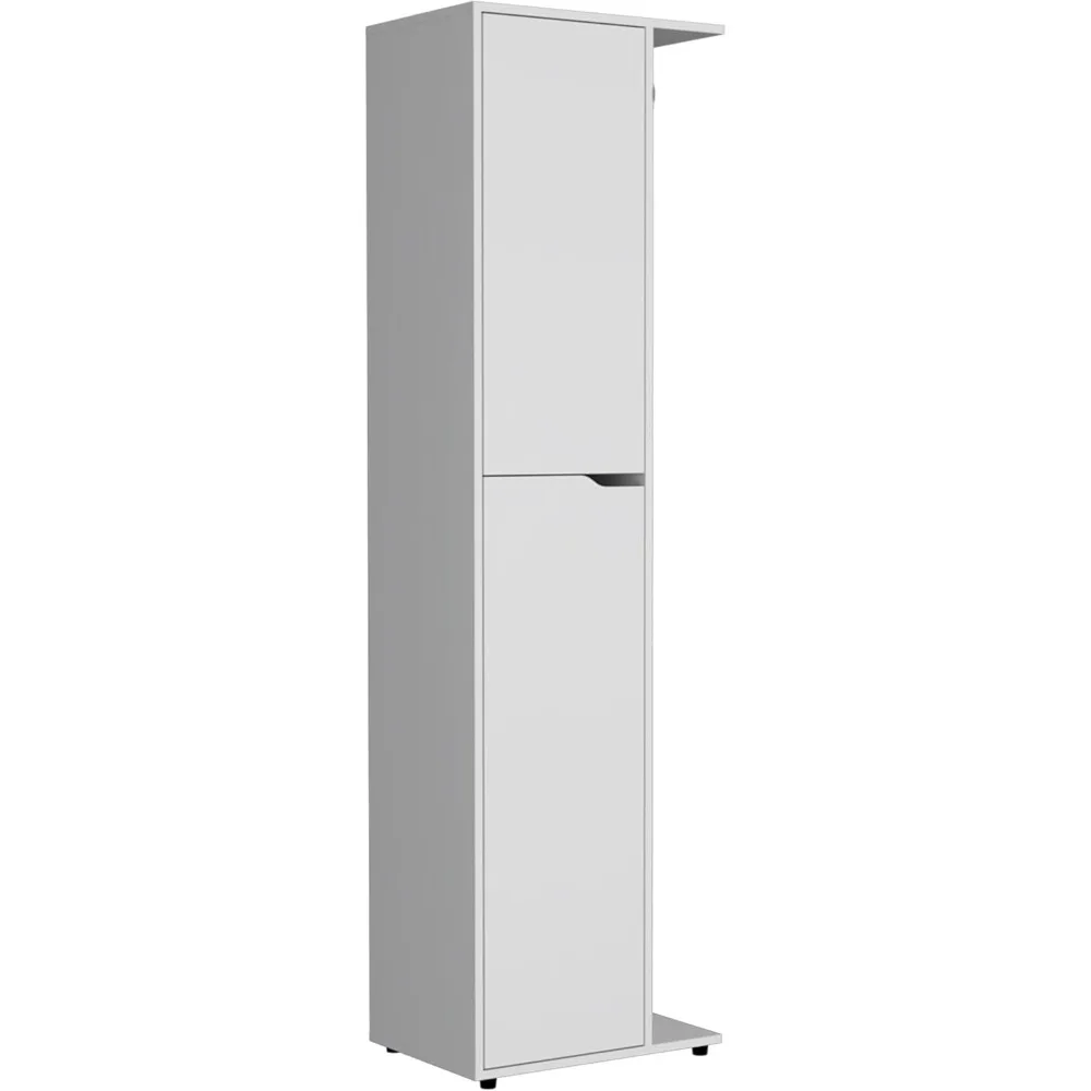 

Austin 70-Inch Tall Single-Door Broom Storage Cabinet with Four Shelves and Holders for Brooms and Mops