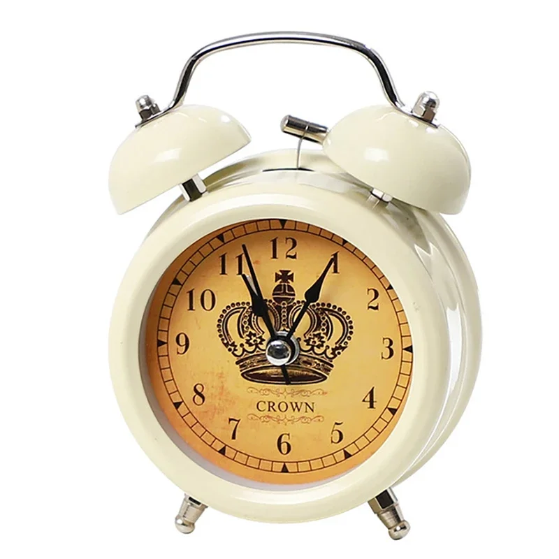 Luminous Silent Alarm Clock Vintage Quartz Mechanical Bell Wake Up Alarm Clocks With Backlight Kids Bedside Night Light Clock